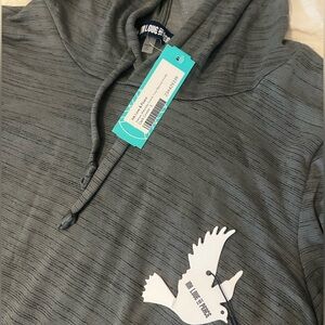 NWT, hooded maternity top, sooo soft, grey with heathered blue green hints